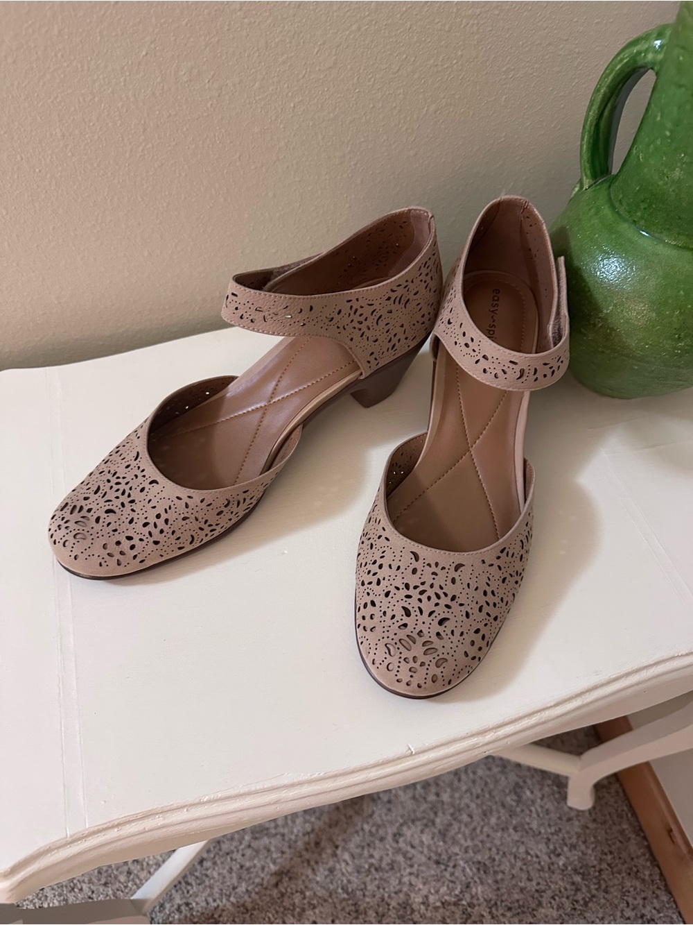 Easy Spirit Cindie Ankle Strap Pumps in Blush